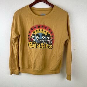 Women’s Sweatshirt Sz XS Beatles Distressed Boho Retro Concert Band Graphic Boho